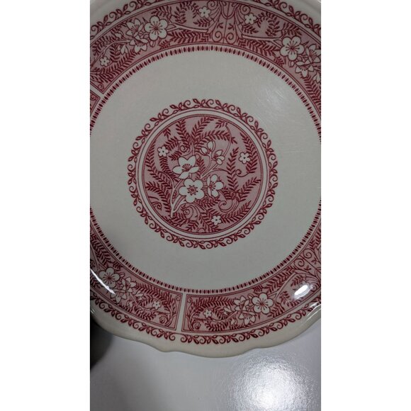 Syracuse Strawberry Hill Ceramic Dinner Plate Floral Red White Vintage - Picture 4 of 8